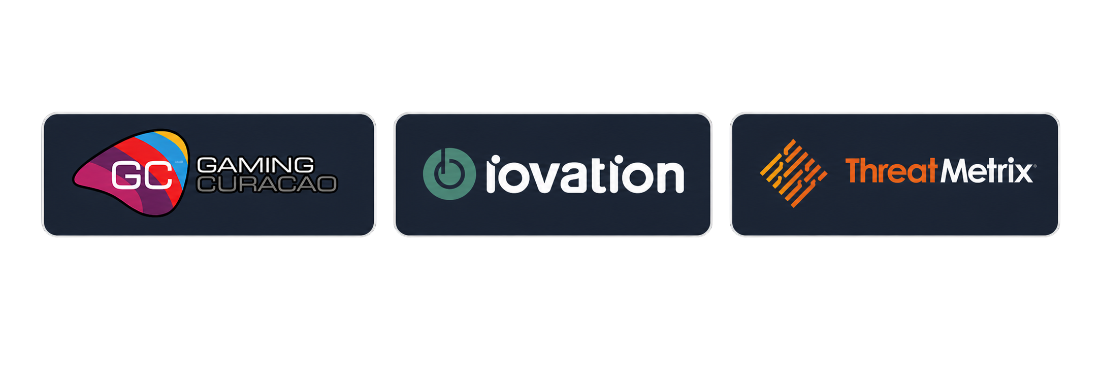 Gaming Curaçao, iovation and ThreatMetrix licence and security badges